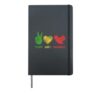 Peace Love Squirrel Hardcover Journal, Black
