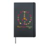 Peace Love Veggies Vegetarian Hardcover Journal, Black