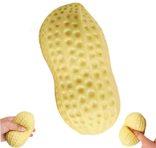 Peanut Squishies, Peanut Shaped Squish Balls,Squeeze Dough Ball ,Soft Stress Relief Sensory Fidget Toys,Soft Stress Relief Sensory Fidget Toys for Adults Anxiety Relief Hand Relax, Yellow