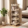 PeaWove 5-Tier Rolling Cart with Wheels, Slim Plastic Storage Organizer