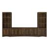 Pemberly Row 3-Piece TV Stand and Media Tower Wall Unit, 78 in, Melamine/MDF/Plywood, Dark Brown Wood Finish, Fits TVs Up to 80 in, Adjustable Shelves, Cord Management, Living Room Entertainment