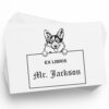 Pembroke Welsh Corgis Peeking Ex Libris Book Stamp, Duo Hand Mount