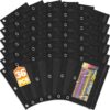 Pencil Pouch for 3 Ring Binder, 36 Packs Zipper Pencil Pouch Bulk (Black)