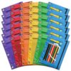 Pencil Pouch for 3 Ring Binder, Bulk 36 Pack 3-Holes Zipper Pencil Pouches in Assorted Colors, Sturdy and Durable Cloth Pencil Holder with Clear Window for Office School College Supplies (36)