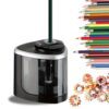 Pencil Sharpener Battery Operated, Fast Sharpening, Suitable for NO.2/Drawing/Colored Pencils(6-9 mm), Portable Electric Pencil Sharpener(Black-Without Battery)