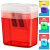 Pencil Sharpener Dual Hole Manual Red, Jumbo Crayon Sharpener with Cover and Bin, Handheld Color Pencil Sharpeners for Large & Standard Pencils, Also Available in Blue, Green, Purple, 1 Pc – By Enday