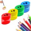 Pencil Sharpeners with Lid, 2026 New Dual Holes Handheld Pencil Sharpener (4 Pcs, Oval)