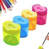 Pencil Sharpeners with Lid, Dual Hole Handheld Sharpener，Ellipse-4 Pcs
