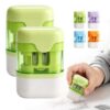 Pencil Sharpener with Eraser, 2-in-1 Handheld Pencil Sharpeners (Green, 2pcs)