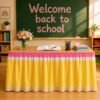 Pencil Table Skirt Cloths，6/9 Ft×29 in Stationery Teacher Desk Skirts for Classroom