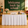 Pencil Table Skirt Cloths，6/9 Ft×29 in Stationery Teacher Desk Skirts for Classroom