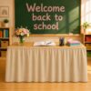 Pencil Table Skirt Cloths for Classroom, Rectangle Desk Covers for Back to School, 6/9 Ft X 29 in, Teacher Supplies, Home Office, Bookcase Cabinet Skirts