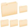 Pendaflex Essentials File Folders, Letter Size, 1/3 Cut, Manila, 100 per Box (752 1/3) (Pack of 5)