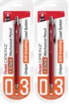 Pentel Orenz Mechanical Pencil 0.3Mm Extra Fine Line, Red Barrel, Pack of 2 (PP503BP)