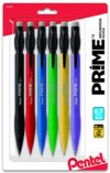 Pentel Prime Mechanical Pencil (0.7mm) Assorted Barrel Colors Pack of 6 (AX7BP6M)