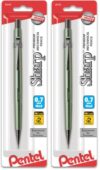 Pentel Sharp Mechanical Pencil (0.7mm) Metallic Barrels, Assorted Barrel Colors, Pack of 2, Barrel Color May Vary (P207MBPM)