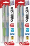 Pentel Twist-Erase CLICK Mechanical Pencil, 0.7mm CLEAR Barrel, 4 Pack (PD277TBP2M)