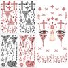 PEPFTG Halloween Gothic Face Gems Jewels for Women, Red & Black 4 Sheets