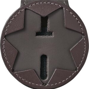 Perfect Fit PF33 Seven Point Star Badge Holder, Brown Leather Belt Clip Badge Wallet with Chain Pocket, Fits Blackinton B447 and Compatible Seven Point Star Badges for Duty Carry, Made in USA