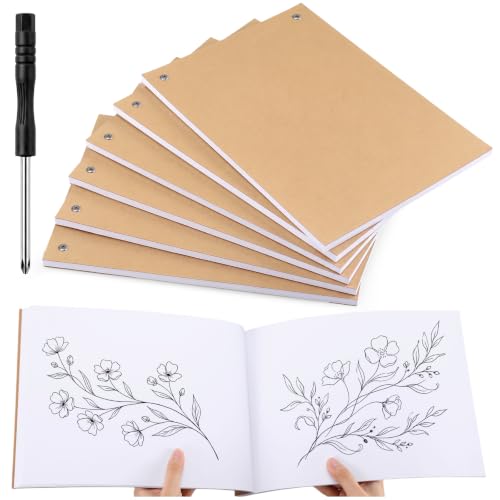 PerKoop 1 Pack Blank Flipbook Paper with Holes Screw 60 (120 Pages) 12.8" x 9.5" with Mini Screwdriver Novelty Flip Book Funny Notebook Office Accessories for Engineer Mechanic Student Drawing Gift