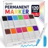 Permanent Markers Bulk, 120 Pack Fine Point Markers in 12 Assorted Colors