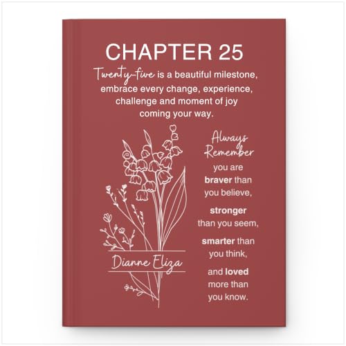Personalized 25th Birthday Journal for Women, Custom Name Birth Flower Notebook, Hardcover Floral Writing Diary, Matte Lined Journal Gift for Daughter, Granddaughter, Niece, Sister or Best Friend - ABDAY25_8