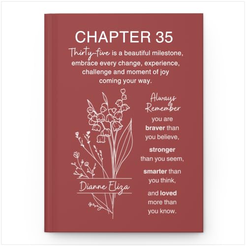Personalized 35th Birthday Journal for Women, Custom Name Birth Flower Notebook, Hardcover Floral Writing Diary, Matte Lined Journal Gift for Wife, Girlfriend, Daughter, Sister or Best Friend - ABDAY35_8