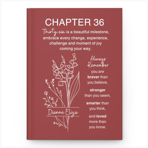 Personalized 36th Birthday Journal for Women, Custom Name Birth Flower Notebook, Hardcover Floral Writing Diary, Matte Lined Journal Gift for Wife, Girlfriend, Daughter, Sister or Best Friend - ABDAY36_8