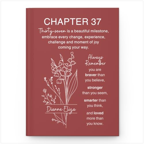 Personalized 37th Birthday Journal for Women, Custom Name Birth Flower Notebook, Hardcover Floral Writing Diary, Matte Lined Journal Gift for Wife, Girlfriend, Daughter, Sister or Best Friend - ABDAY37_8