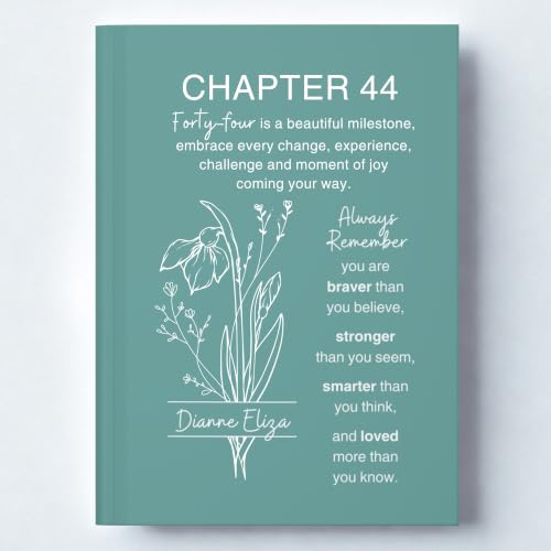 Personalized 44th Birthday Journal for Women, Custom Name Birth Flower Notebook, Hardcover Floral Writing Diary, Matte Lined Journal Gift for Wife, Mom, Daughter, Sister or Best Friend - ABDAY44_2