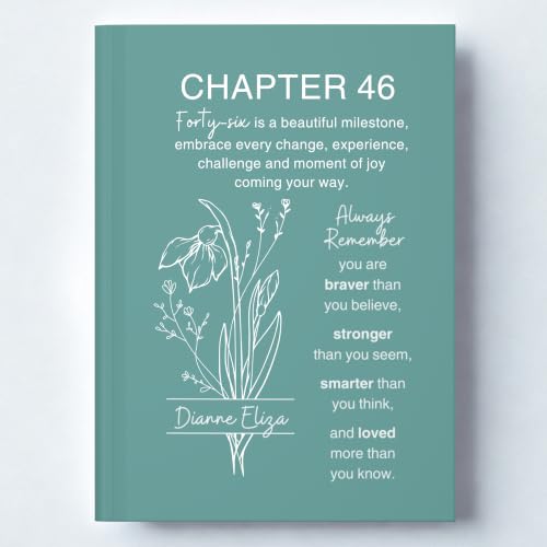 Personalized 46th Birthday Journal for Women, Custom Name Birth Flower Notebook, Hardcover Floral Writing Diary, Matte Lined Journal Gift for Wife, Mom, Daughter, Sister or Best Friend - ABDAY46_2