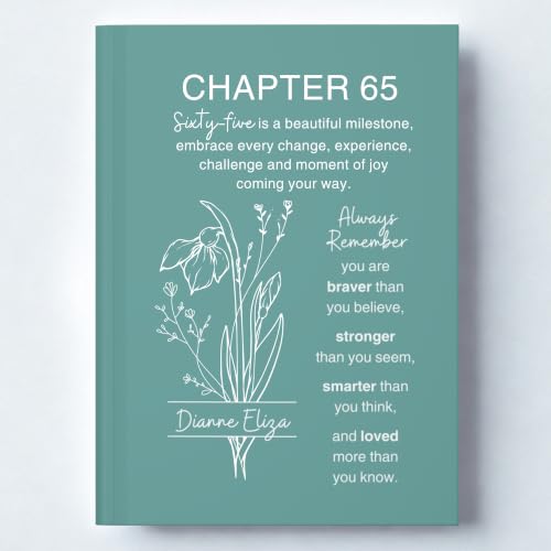 Personalized 65th Birthday Journal for Women, Custom Name Birth Flower Notebook, Hardcover Floral Writing Diary, Matte Lined Journal Gift for Mom, Grandma, Wife, Daughter or Best Friend - ABDAY65_2