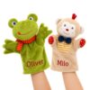 Personalized Baby Hand Puppet Custom Name Plush Animal Puppet for Toddler