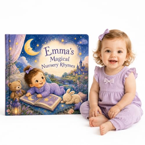 Personalized Bedtime Nursery Rhymes Book for Kids Custom Name & Photo Rhyming Storybook Personalized Goodnight Book for Toddlers Baby Birthday Shower Nursery Keepsake Gift for Boys and Girls