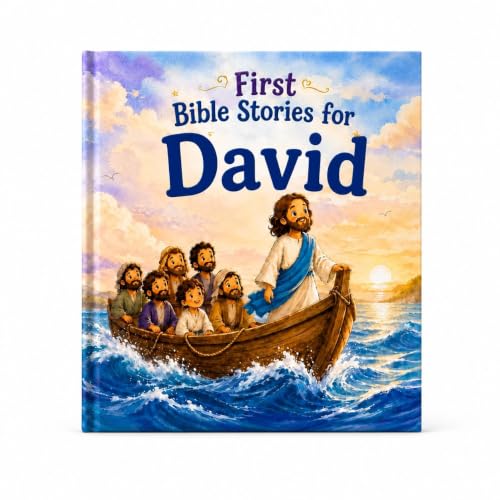 Personalized Bible Story Book for Kids, Custom Name Hardcover Keepsake Book, Baptism Christening First Communion Gift, Faith Based Baby Dedication Keepsake for Boys and Girls (8"x8")