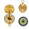 Personalized Brass Compass Custom Engraved Luminous Pocket Compass (Brass-1)