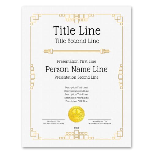 Personalized Certificate & Diploma – Custom Printed Award for Courses, Training, Churches, Schools & Employee Recognition – Multiple Border Colors & Custom Font Options – Premium Paper (Options-07)
