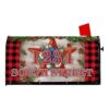 Personalized Christmas Barnstar Mailbox Covers Magnetic Standard Size Custom Address Mailbox Wraps Buffalo Plaid Xmas Post Letter Box Cover for Home Garden Yard Outdoor Decoration 21 x 18 Inch