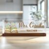 Personalized Cottage Garden Acrylic Teacher Desk Name Sign Office DecorationCustom Floral Teacher Desk Name Plate Acrylic Office Decor