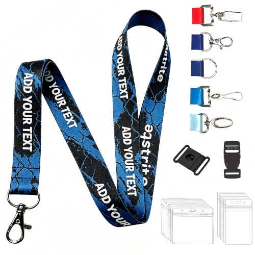 Personalized Custom Lanyard Bulk 10-5000 PCS,Personalized Neck Straps Lanyard with ID Badge Text/Logo/Photo/Name,Customized Detachable Lanyard for Event,Keys,Teacher,Office,School,Corporate,Business