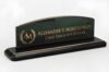 Personalized Desk Name Plate, Name Plauge with Gold Engraving & Black Piano Glass Base, Professional Desk Decore Gift for Boss, CEO, Manager and CO-Worker.