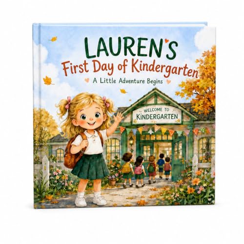 Personalized Kindergarten Book with Name Photo and Message, Custom First Day of School Storybook, Back to School Keepsake for Kids, Preschool Graduation and Kindergarten Memory Book (8"x8")