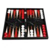 Personalized Marble Pattern Chess & Backgammon Set, Wooden 3-in-1 Chess Checkers Board Game, Black White Gift