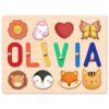 Personalized Name Puzzle for Toddlers 1-3 - Personalized Baby Gifts Name Puzzles for Kids - 1st Birthday Gifts for Girls & Boys - Wooden Alphabet Shape Puzzle Educational Toys for Kids (Name)