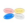 Personalized Oval Mirror Acrylic Labels, Custom Engraved Name Tags with 2 Holes, Custom Text Logo Acrylic Brand Tags for Crochet, Knit Crafts, Handmade Bags, Stuffed Toys, DIY Accessories