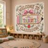 Personalized Pink Bow Classroom Banner for Teachers, Teacher Appreciation