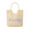 Personalized Straw Beach Tote Bag with Name, Custom Embroidered Summer Handbag, Large Woven Tote with Zipper Closure and Lining, Vacation Pool Picnic Bag Gift for Women Mom Bride Birthday Mother’s Day