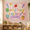 Personalized Teacher Classroom Tapestry, Custom Name Back to School Banner