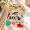 Personalized Teacher Clipboard with Name, Teacher Acrylic Paper Clipboard, Back to School Keepsake, Teacher Appreciation Gift
