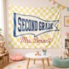 Personalized Welcome Classroom Tapestry, Custom Grade Banner for Teachers